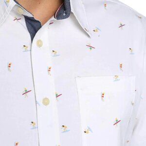 Jachs New York Men's M Short-Sleeve Cotton Stretch Shirt White